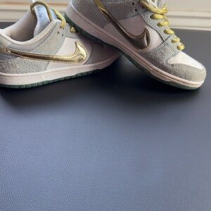 Nike Gray and Metallic Gold Sneakers